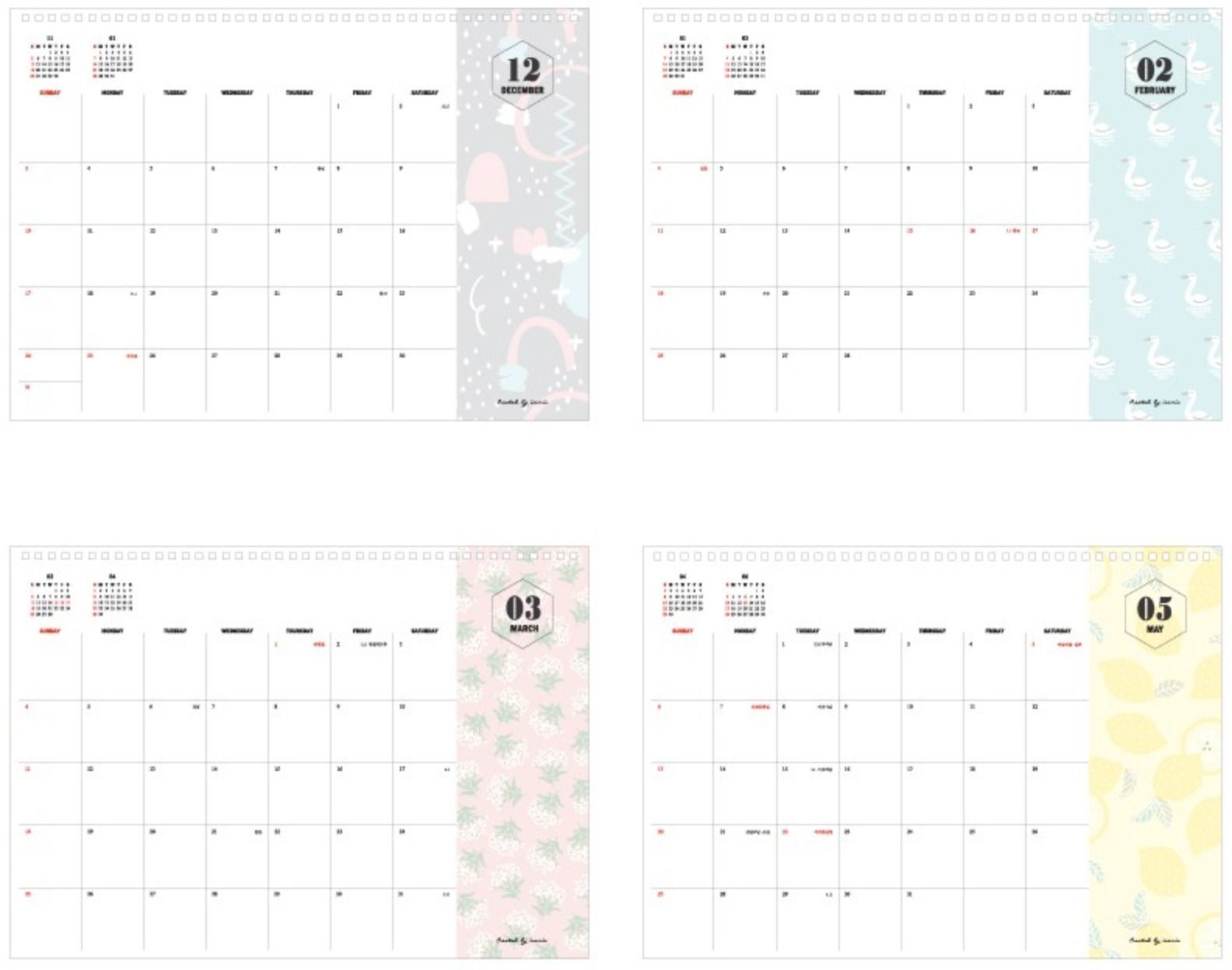 2018 Comely Desk Planner