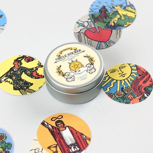 48pcs Tarot Round Deco Sticker Set