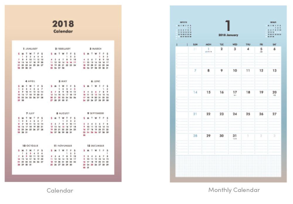 2018 Palette Wall Calendar
