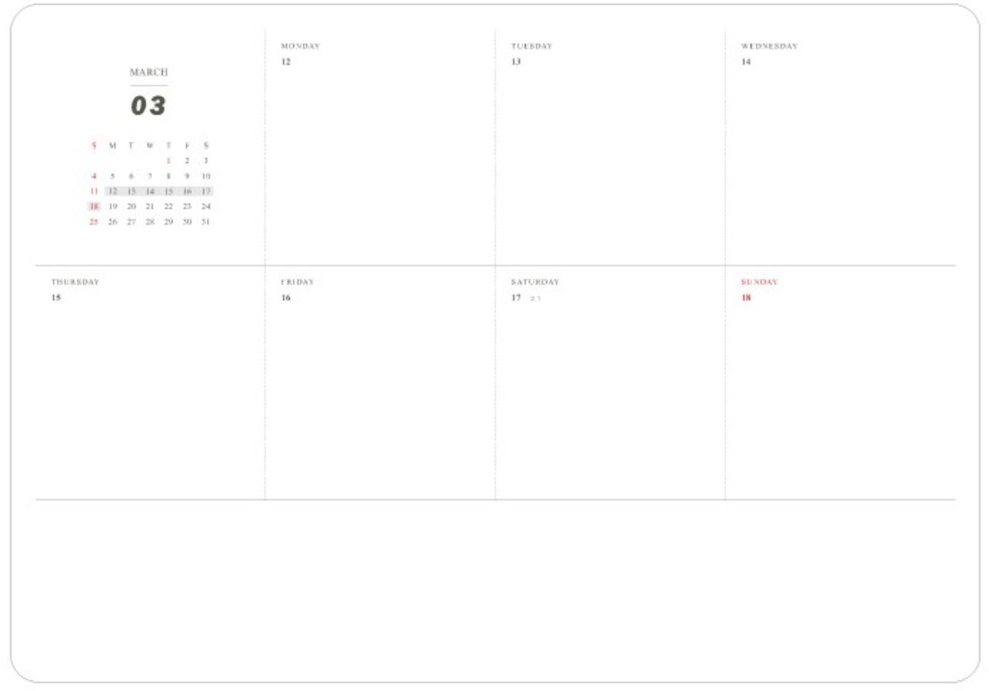 2018 Mellow Diary Scheduler
