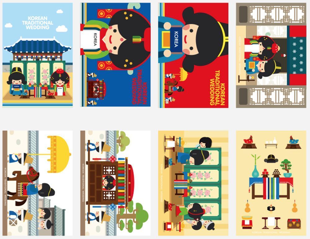 MochiThings Korean Traditional Postcard Set