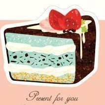 Mini Cake Card, Mint Piece Cake