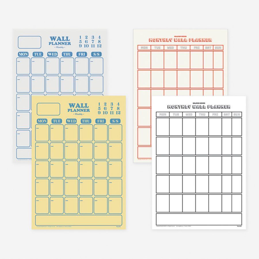 MochiThings Retro Monthly Wall Planner Pad