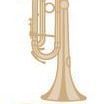 Gold Musical Instrument Bookmark, Trumpet