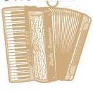 Gold Musical Instrument Bookmark, Accordion