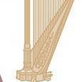 Gold Musical Instrument Bookmark, Harp