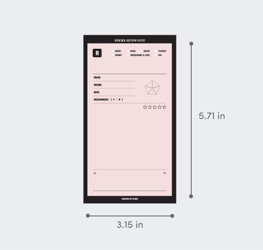 Review Sticky Note