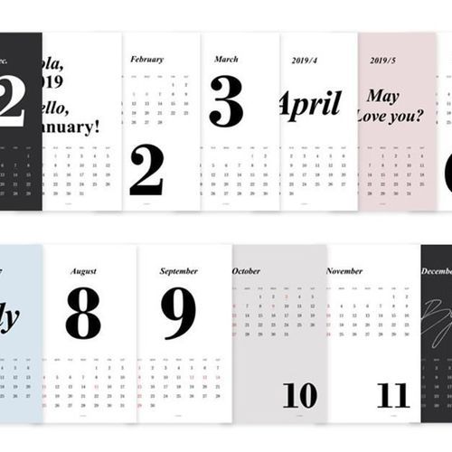 2019 Simple Poster Calendar