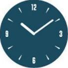 Felt Round Clock, Blue Green