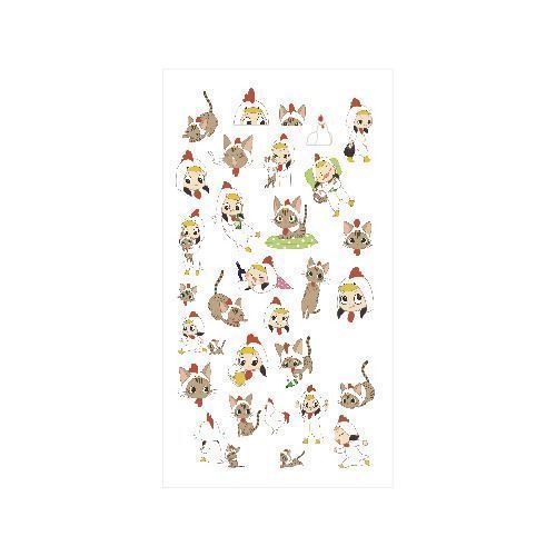 Girl & Cat Deco Sticker - Image 3