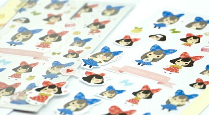 Ribbon Girls Deco Sticker