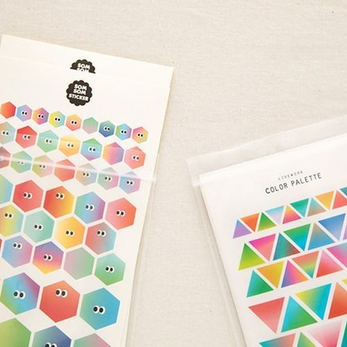 Color Palette Gradation Deco Sticker Set