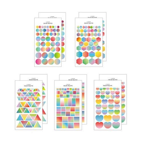 Color Palette Gradation Deco Sticker Set