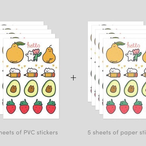 Strawberry Cat CYO Sticker Set - Image 3