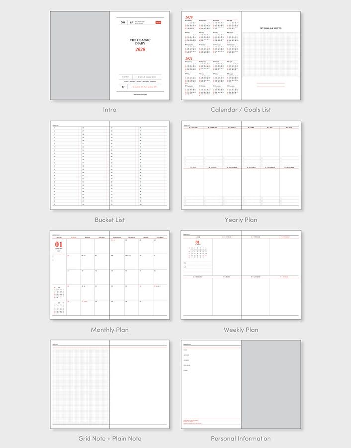 MochiThings: 2020 Classic Weekly Planner