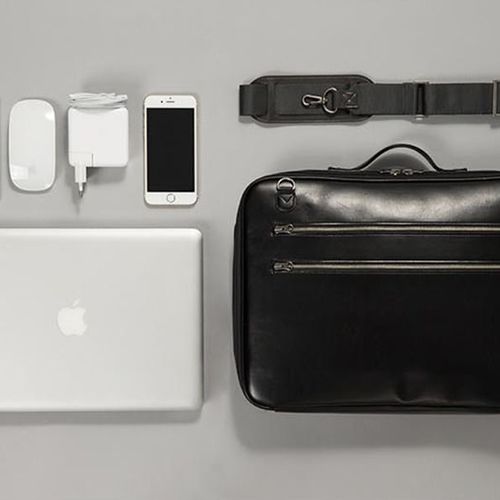 Table Talk Leather Laptop Shoulder Bag