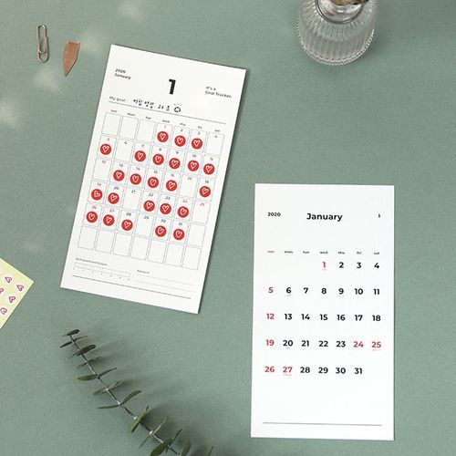 2020 Goal Tracking Calendar Sheets - Image 1