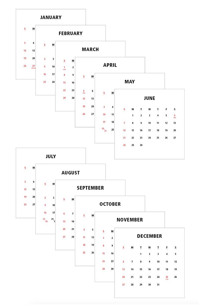 2020 Triangle Wood Calendar