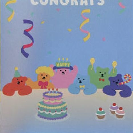 Jelly Bear Hologram Postcard, 02 Congratulation