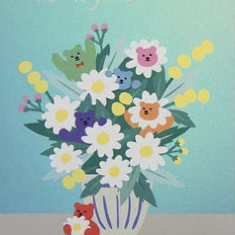 Jelly Bear Hologram Postcard, 03 Thank You