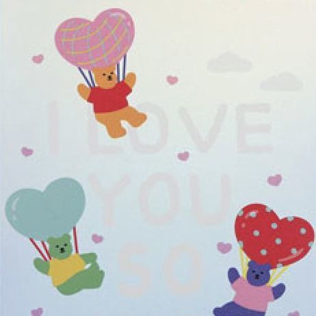 Jelly Bear Hologram Postcard, 04 Love
